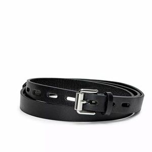 NWT Rebecca Minkoff Skinny Black Belt Mila Leather Belt For Women, XSmall